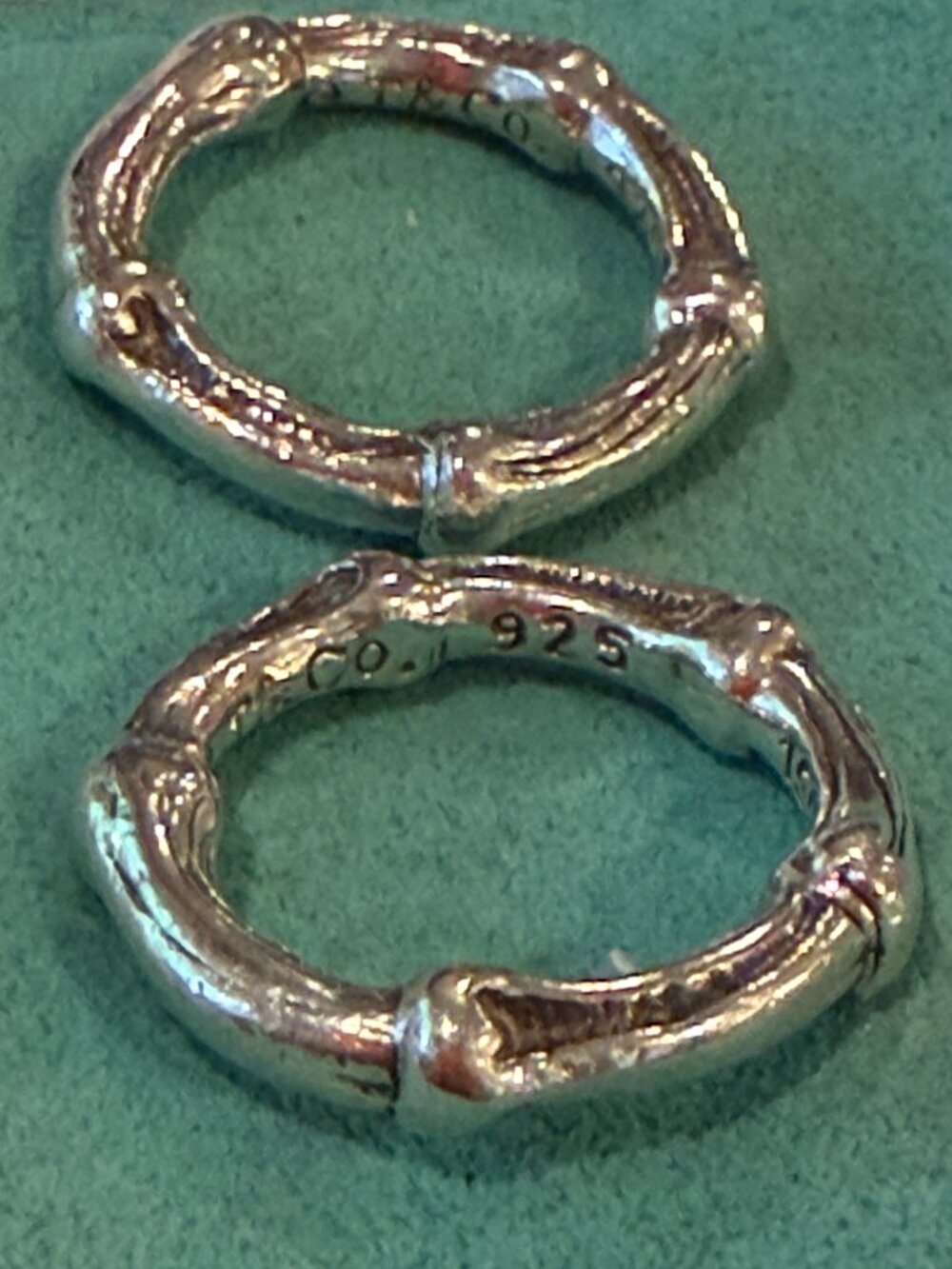 Tiffany & Co. sterling silver "bamboo" stackable rings (quantity: TWO) - Picture 2 of 15